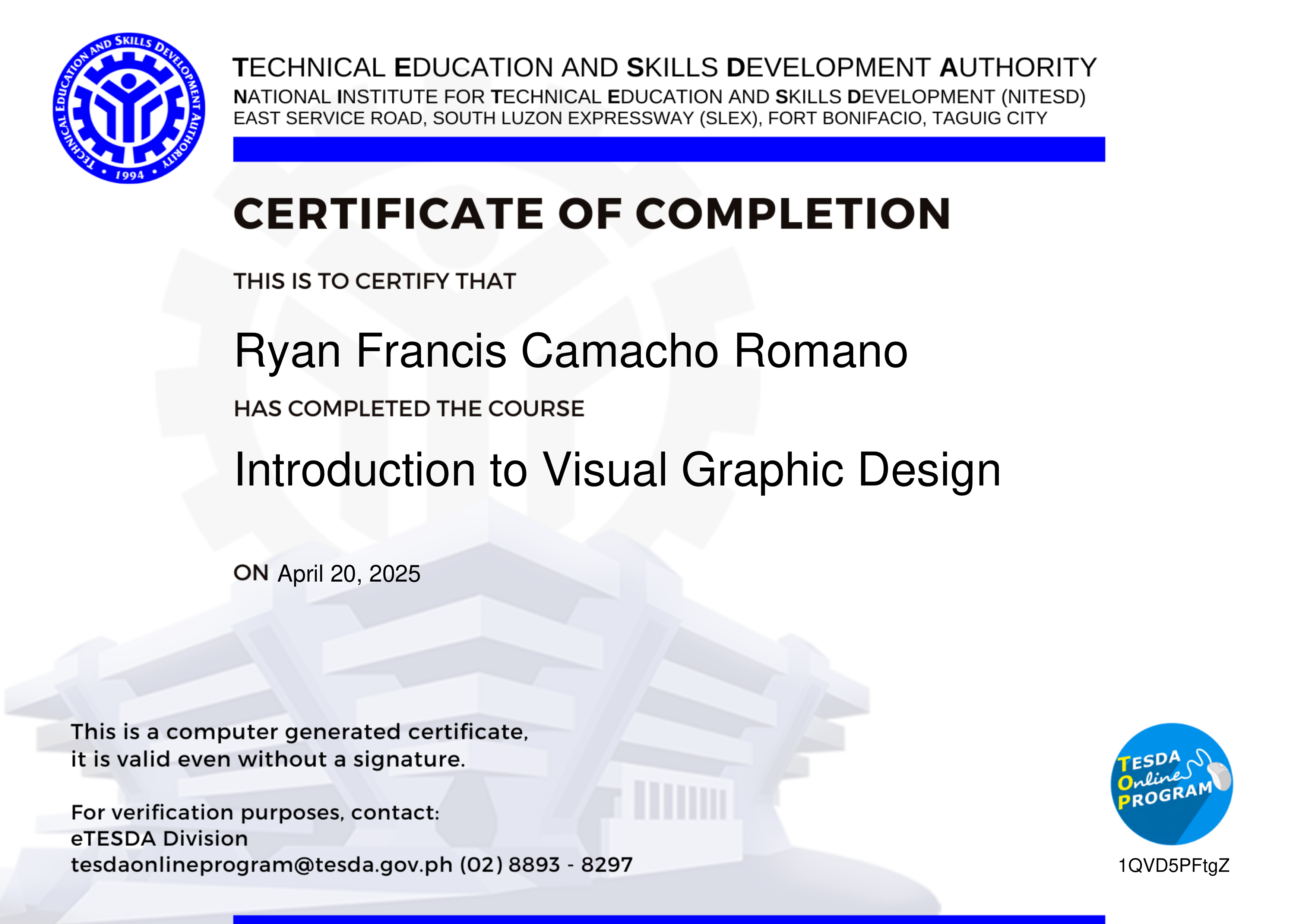 Visual Graphic Design NC III