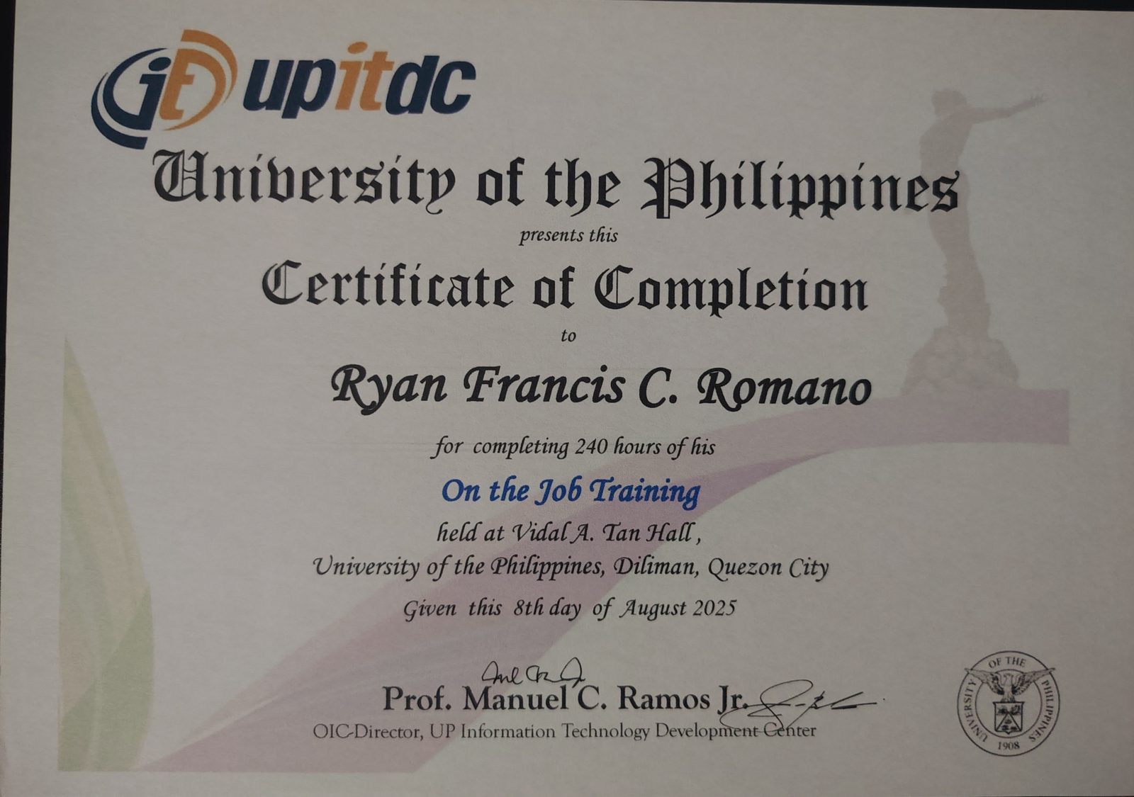 OJT Completion